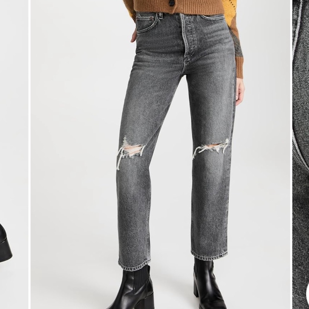 AGOLDE size 28 gray distressed denim